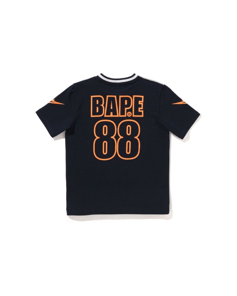 Hauts Bape Moonface Football Bleu Marine Bleu Enfant | IVQ-26620443